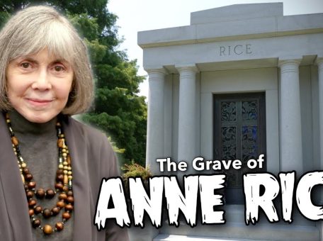 Anne Rice's Grave. Text reads "The Grave of Anne Rice"